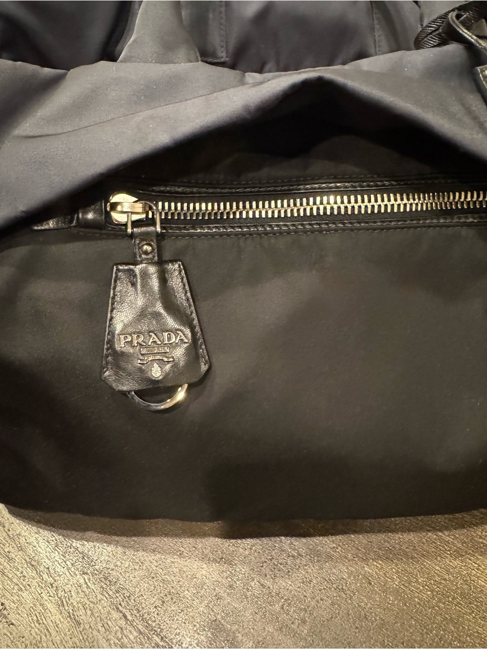 PRADA Tessuto Nylon Line - Black and Blue LGE/ X- Large Tote Handbag - Picture 9 of 14